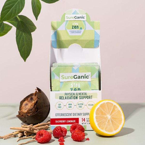 Sureganic Stay Zen box with natural ingredients